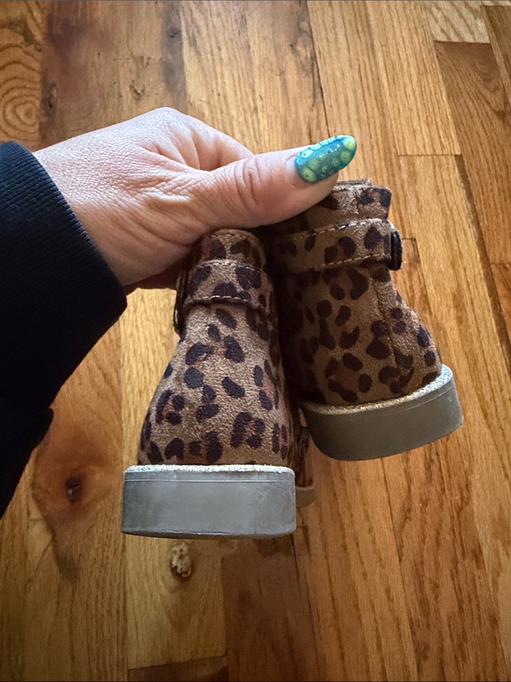 Tucker + Tate Tan Suede-Look Ankle Boots with Leopard Cuff - Picture 7 of 8
